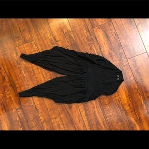 Black deep V bodysuit